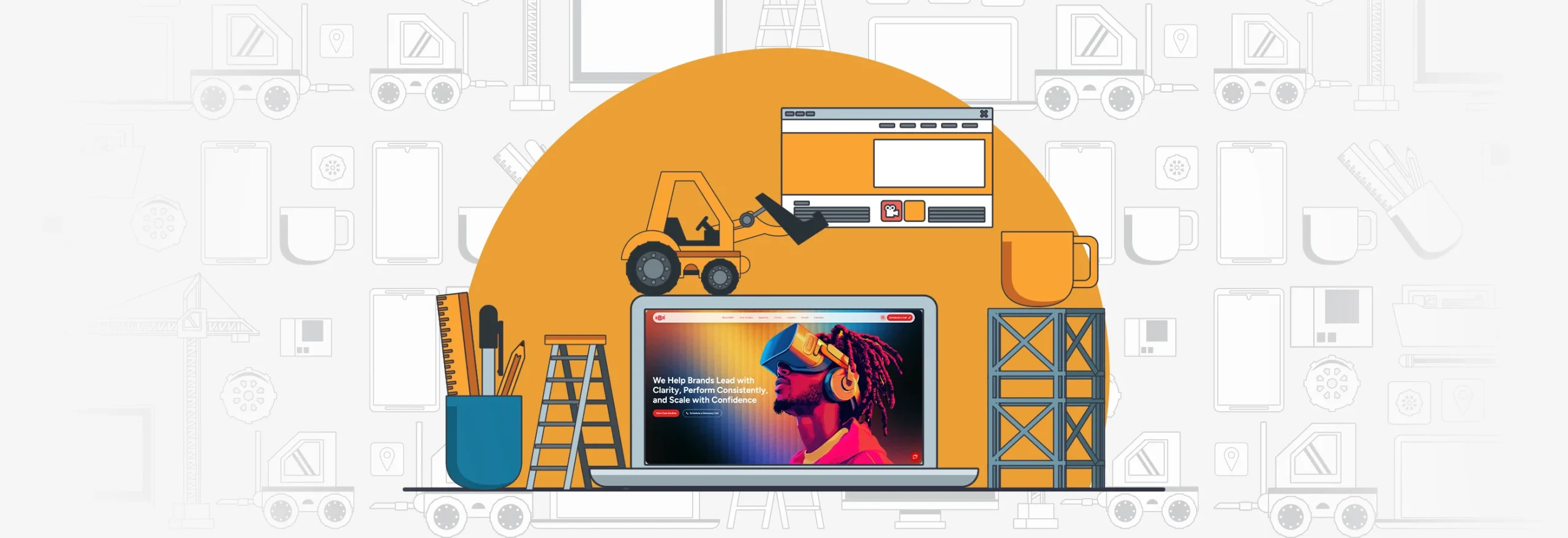 A website interface being designed and developed for speed, clarity, and engaging user experience.