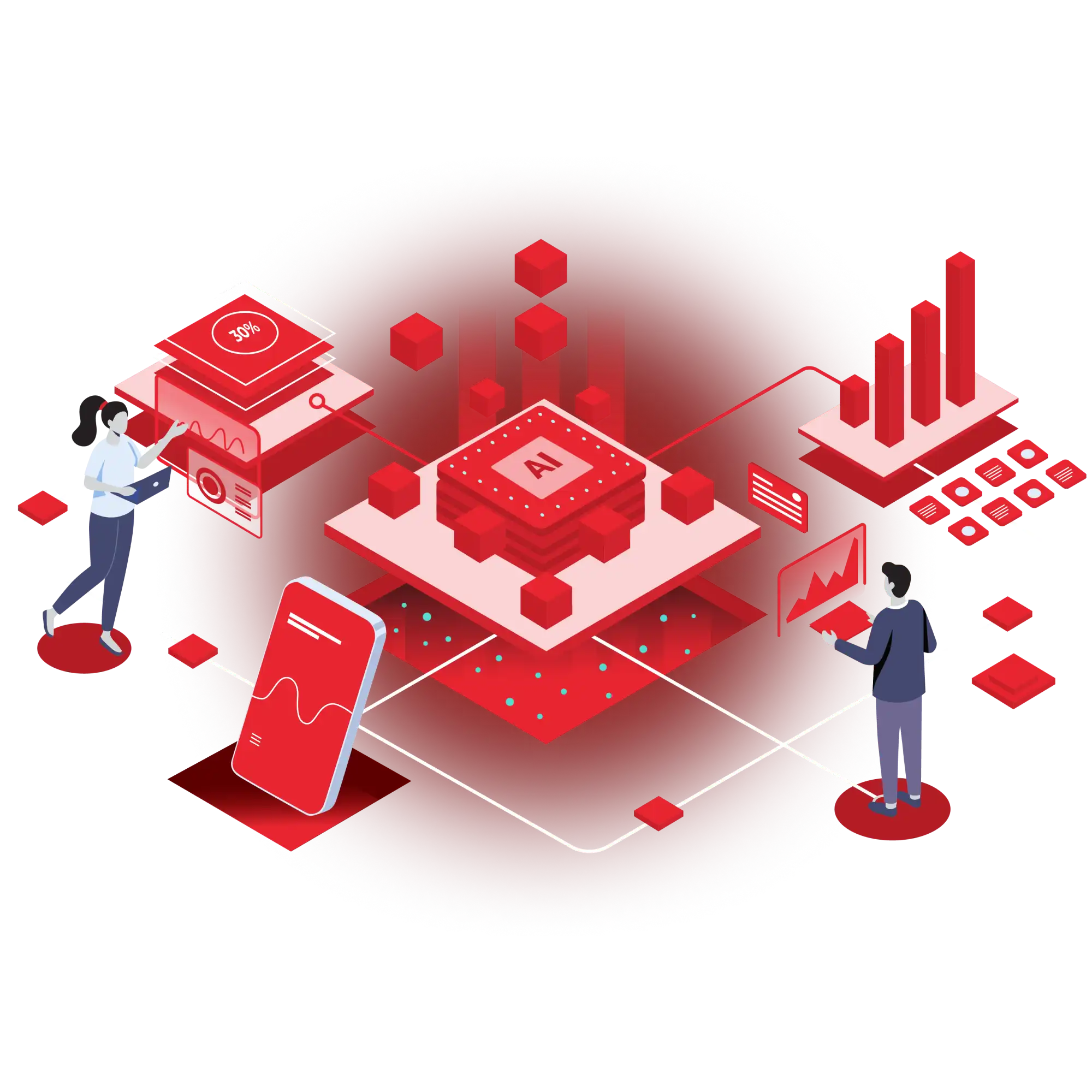 BBR Innov8 lab illustration showing creation of next-generation AI-powered products and platforms